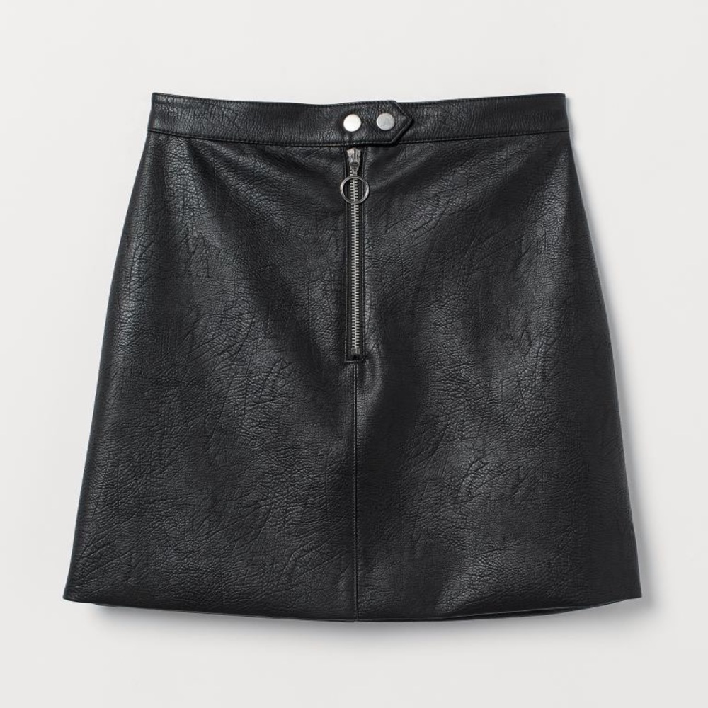 DIVIDED Feaux Leather Zip Up Skirt